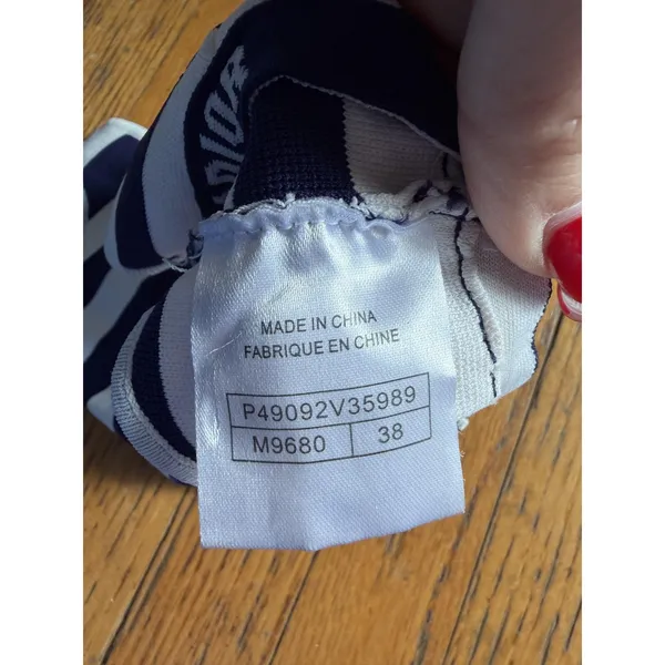Christian Dior Bralette Womens 38 M Blue Striped J'Adior Logo Knit Wireless - Image 3