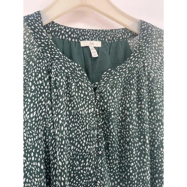 Joie Balloon Sleeve‎ Mini Dress Green Arctic Animal Spot Size XXL Chiffon Flowy - Image 6