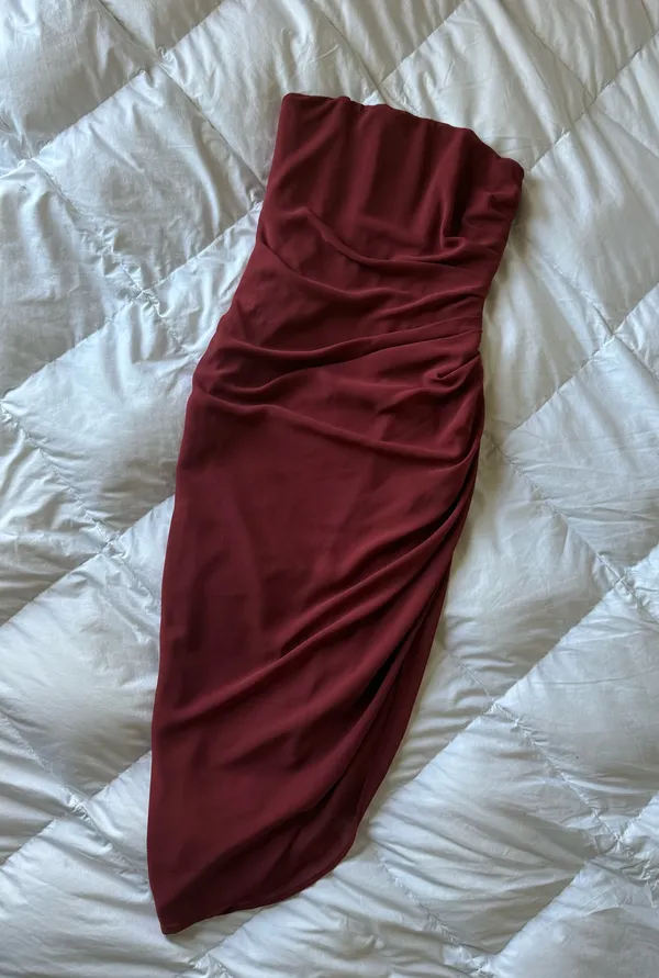 Oh Polly Valentina Midi Dress Burgundy Size 2 - Image 8