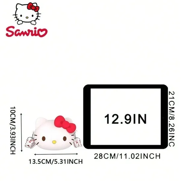 NWT Small Hello Kitty Silicone Purse/ Crossbody Bag, Approx 5” by 4” Sanrio - Image 3