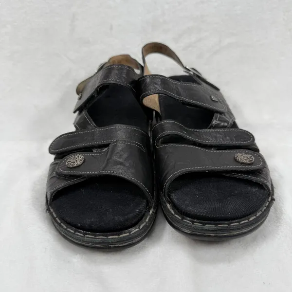 Finn Comfort Leather Sandals Adjustable Straps Comfort‎ Germany Black Sz 38 US 7 - Image 3