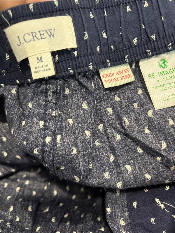 J. Crew Classic pajama pant Navy sailboat print Pajama Pants medium - Image 4