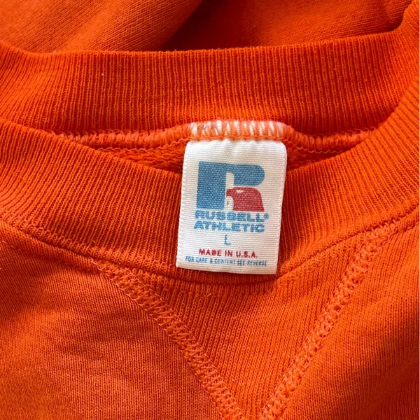 Russell Athletic Orange Auburn University 87 Vintage Pullover Sweatshirt Size L - Image 6