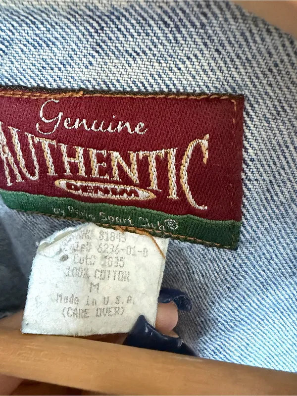 Vintage Genuine Authentic Denim by Paris Sport Club‎ Jean Vest Size M - Image 3