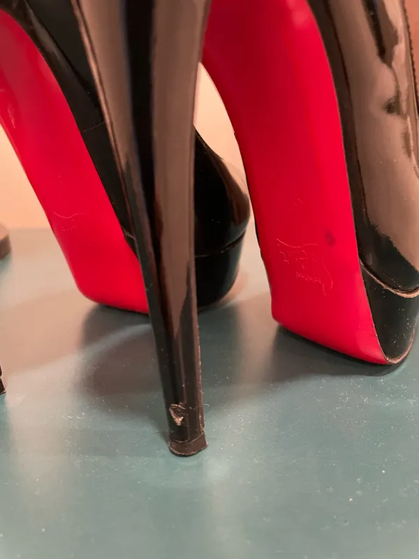 Christian Louboutin lady peep platform patent black EU37 - Image 10