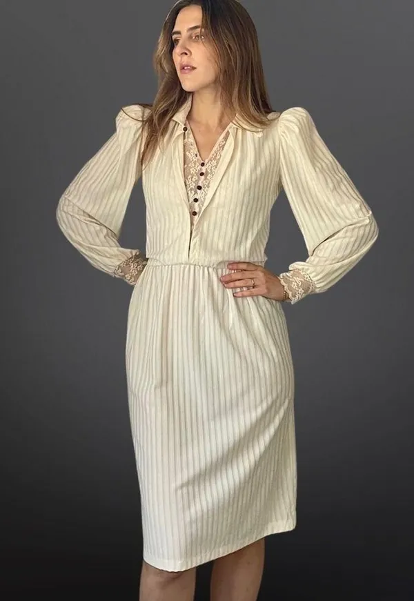 VINTAGE 1970s Edwardian Revival Dress - Image 3