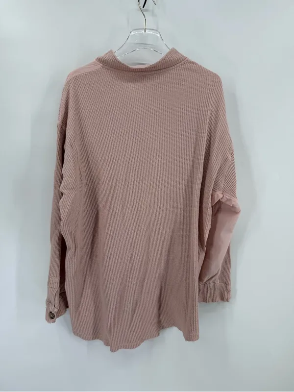 Oil and Hali light pink waffle pink shacket size s / m - Image 2