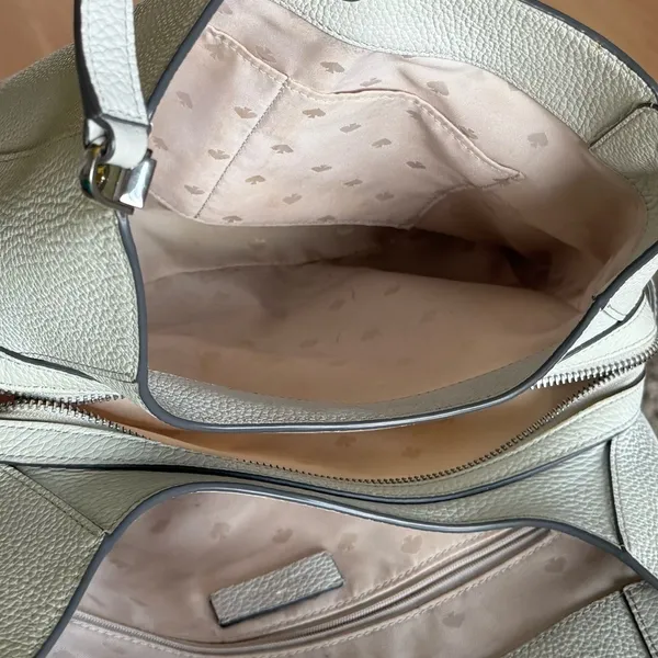 Kate Spade Leila Triple Medium Compartment Leather Shoulder Purse Lime Sherbert - Image 6