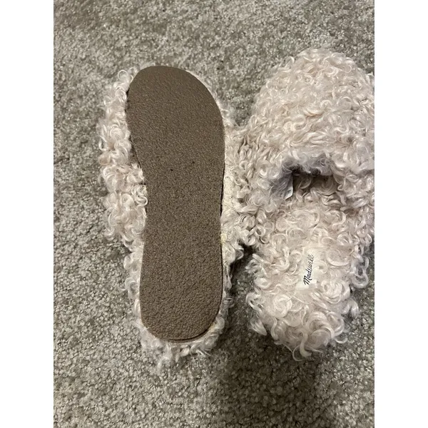 Madewell Furry Slippers Faux Fur Size 10 NWOT - Image 3