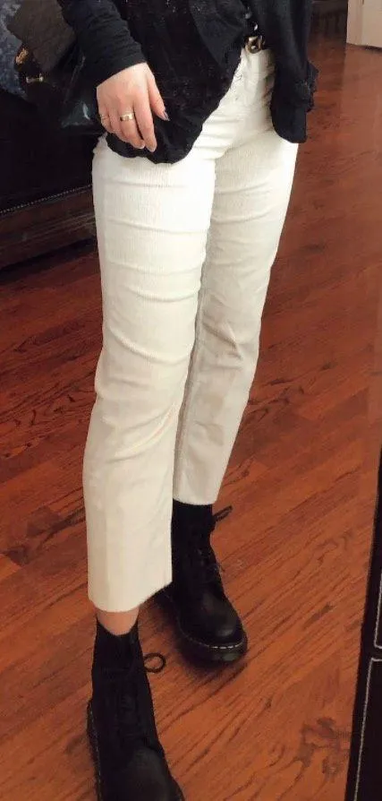 White Corduroy Pants Size 6 - Image 2