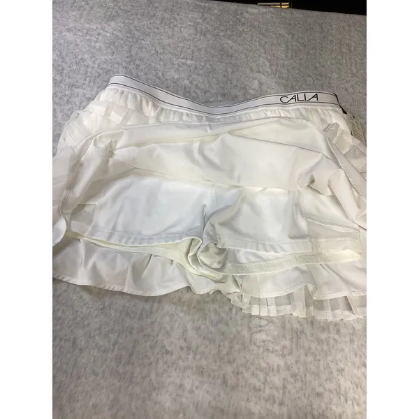 Calia Pleated Mesh Skort Womens XXL Pure White High Rise Tennis‎ Court WAX15225W - Image 5