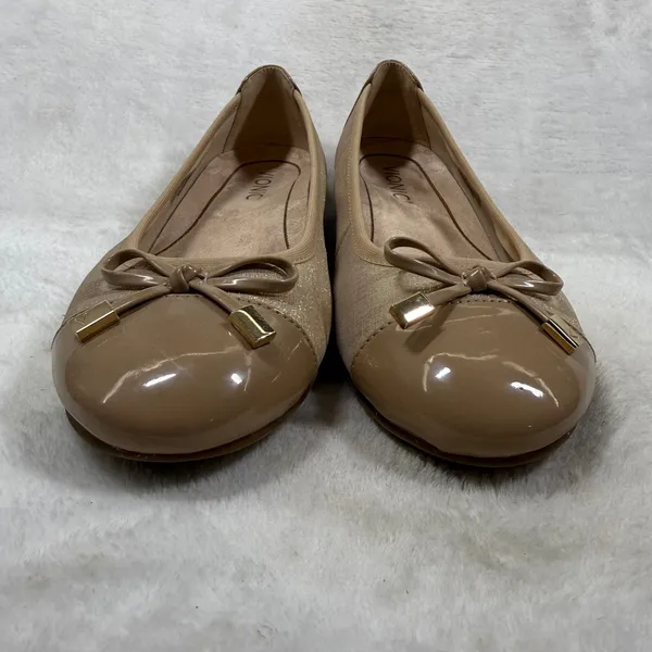 Vionic Minna Met Nude Gold Metallic Patent Leather Ballet Flats Womens 7.5 - Image 2