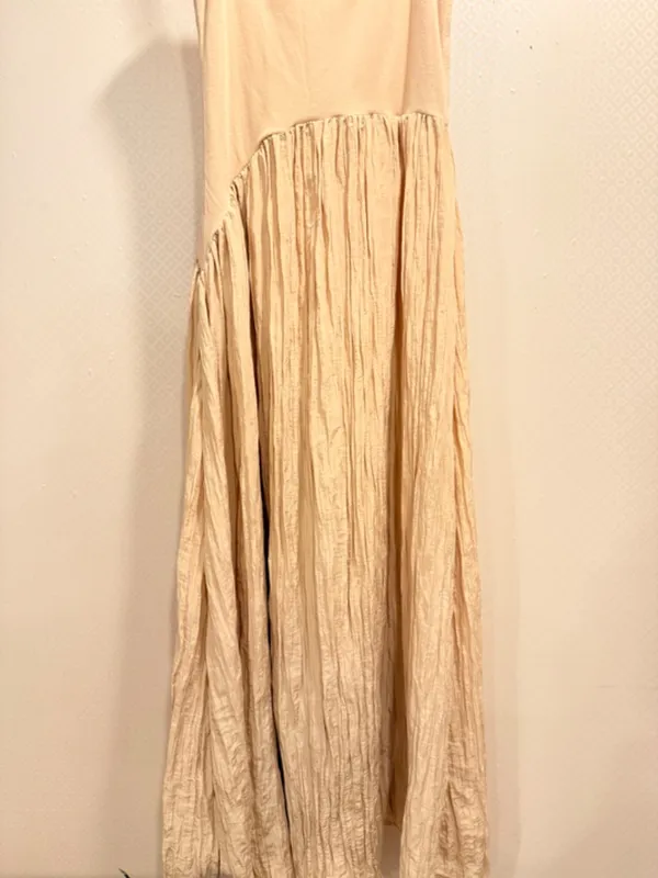 Anthropologie Find Me Now Gold Asymmetric Drop Waist Maxi Elegant Dress Modern Evening Size XS - Image 4
