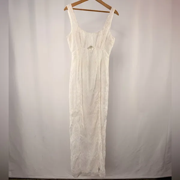 Showpo Cut‎ Out Slit Maxi Dress in White Size 4 - Image 3