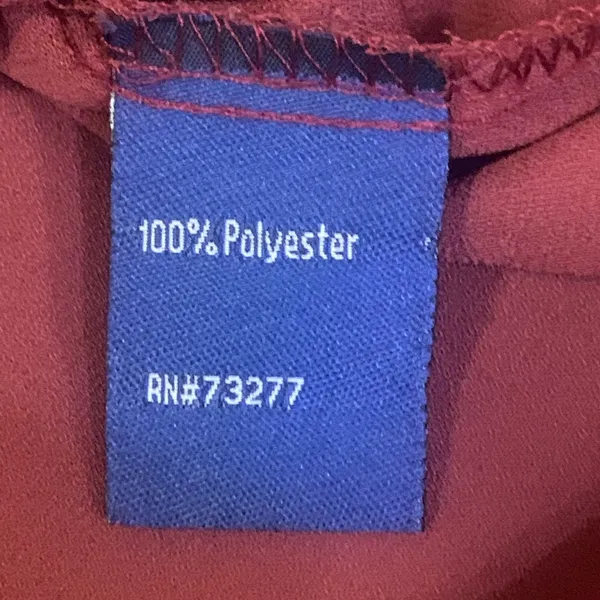 Apt. 9 Women's Blouse Large Burgundy Button Down LongSleeve - Image 3