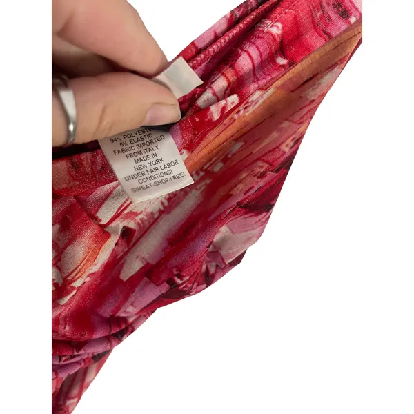Anni Kuan Y2k Designer Women's Size Small Red Pink Abstract‎ Mini Dress - Image 6