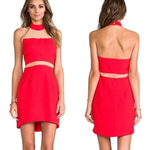Naven x Revolve‎ Paneled Peekaboo Dress in Red Sz 2 - Image 2