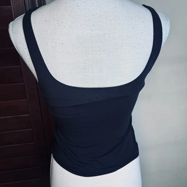 Aerie Offline Brami Crop Tank Top Black cami removable padding sports bra S - Image 3