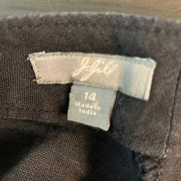 J. Jill Black 100% Linen Wide Leg Pants Genuine Fit At Waist Size 14 Lagenlook - Image 4
