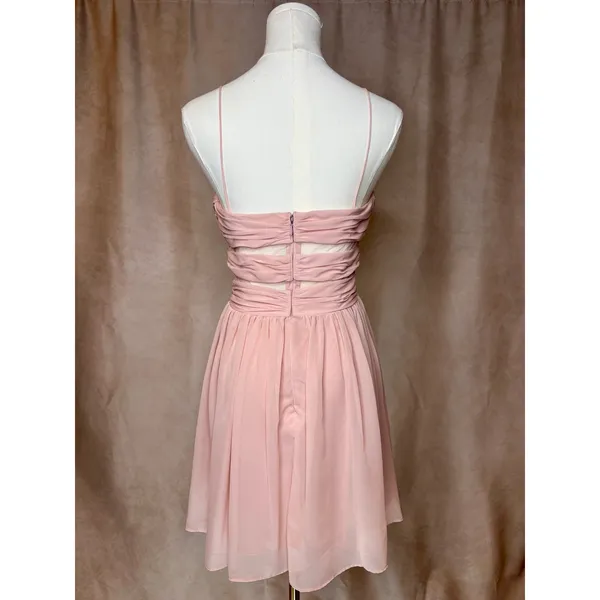 Hailey Logan Pink Chiffon Party Dress Size 7/8 Fit Flare Mini - Image 3