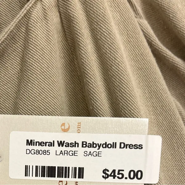 Chic Babydoll Dress in Soft Sage - Image 2