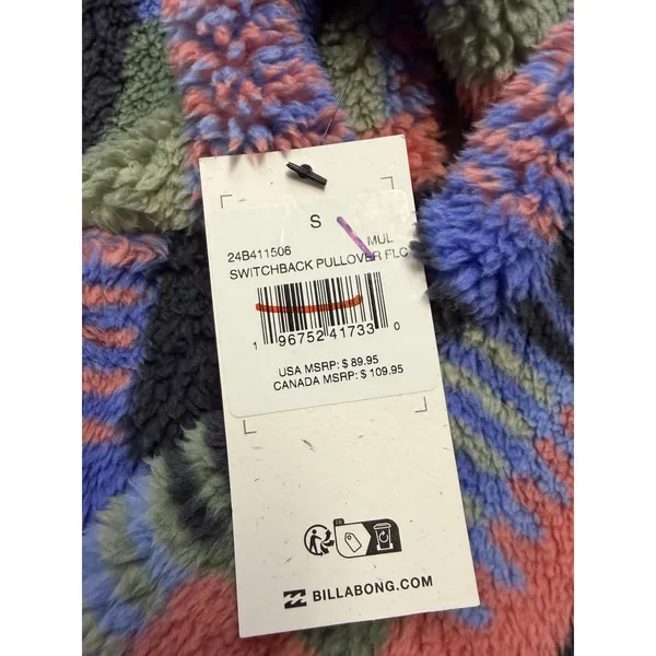 Billabong Adventure Division Switchback Pullover Fleece Multicolor Plaid Women S - Image 3