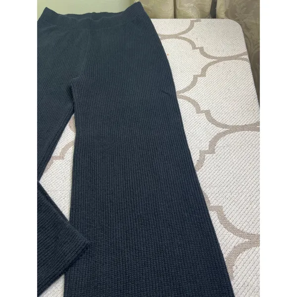 GAP CashSoft Shake Black Wide Leg Ribbed Pull-On Pants Size S Tall Super Soft - Image 4