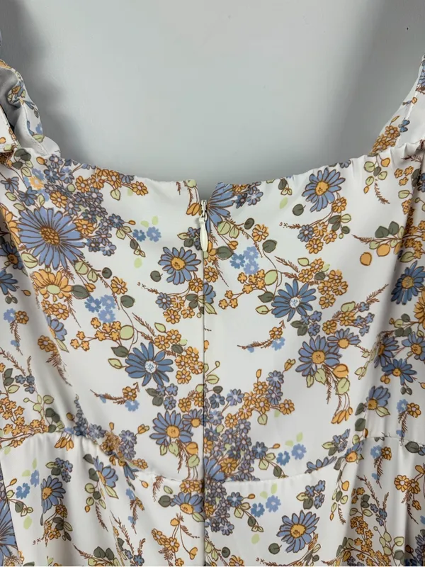 Abercrombie & Fitch floral Cinched Neck Slip Midi Dress Side Slit SIZE XXL - Image 11