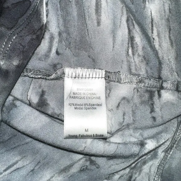 Young Fabulous & Broke Tie Dye Draped Gray Mini Dress MEDIUM - Image 5