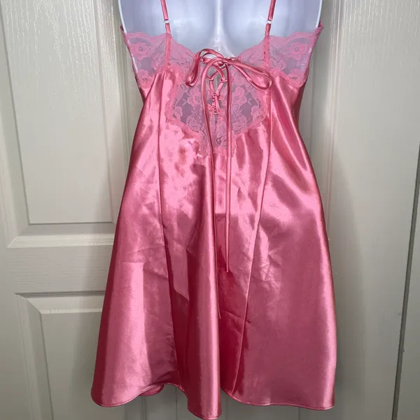 Vintage Frederick’s Of Hollywood Nightie Slip Chemise Rose Pink Lace Detail Sm - Image 6