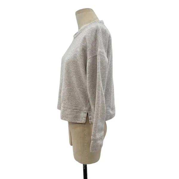James Perse Light‎ Gray Crew Neck Terry Cotton Sweatshirt Size 0 / XS - Image 5