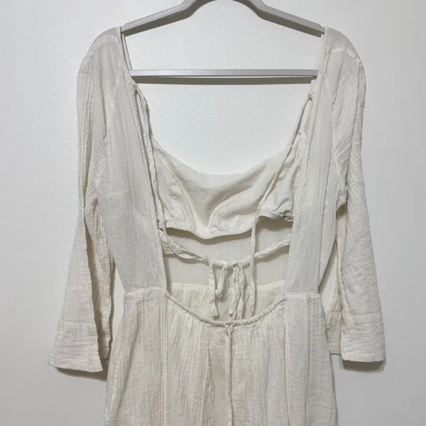 Free People Gauzy Beach Midi Dress Coverup Kelsie Ivory Size Medium Boho - Image 9