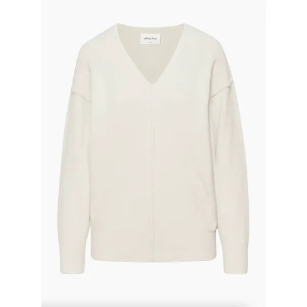 Aritzia Wilfred Merian Hush Knit V-Neck Sweater In Cream XS Classic Neutral - Image 2