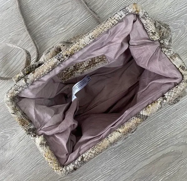 Free People Echo Leather Snake Print Clutch Crossbody Bag - Image 6