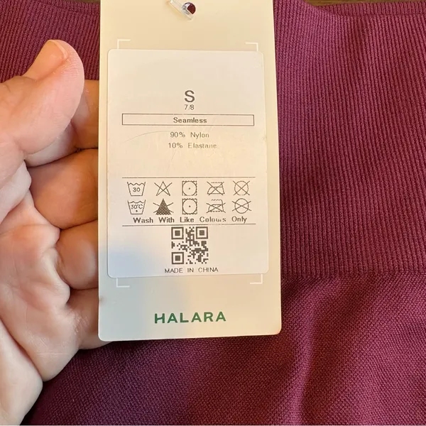 Halara Burgundy Wine Red Seamless Leggings 7/8 High Waisted Smooth S - Image 5