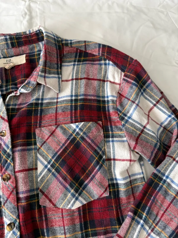Thread and Supply Red And White Plaid Flannel - Image 3