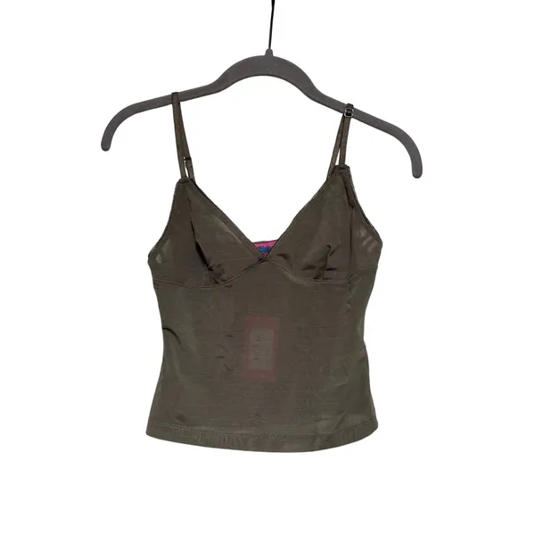 Edikted Green Sheer Mesh Camisole Tank Top XS - Image 2