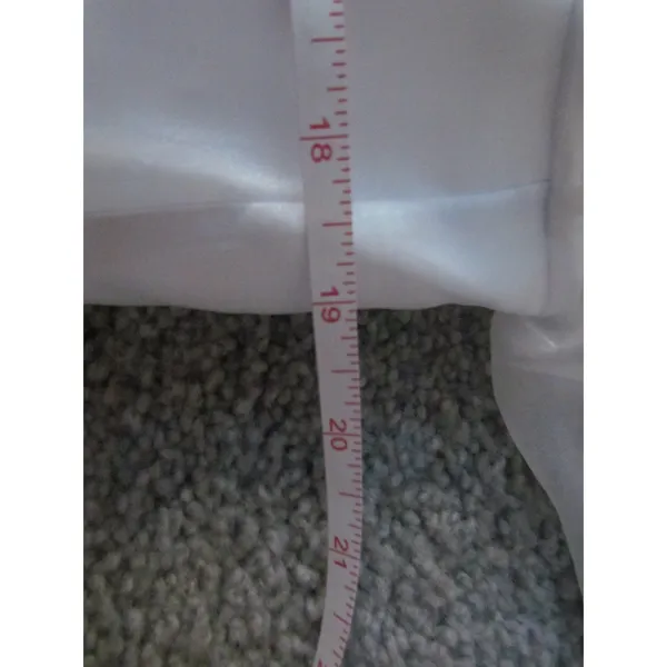 Alex‎ Evenings Ruffle Front Blouse Large White Sheer Organza Floral Jacquard - Image 4