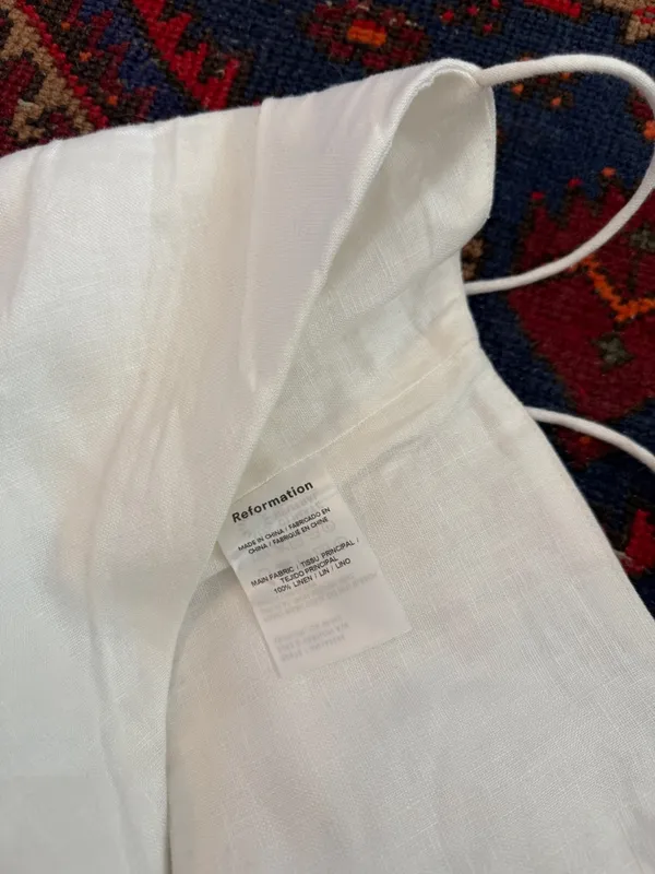 Reformation‎ linen white tube top tank smocked - Image 2
