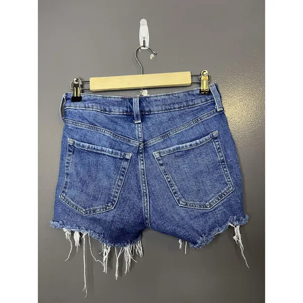 Old Navy OG Straight Denim Shorts Womens 0 High Rise Distressed Cutoff Frayed - Image 2