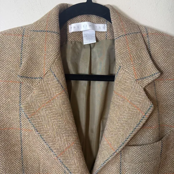 VTG The Limited Wool Blend Herringbone Tweed Blazer Career Academia‎ Size 6 - Image 5
