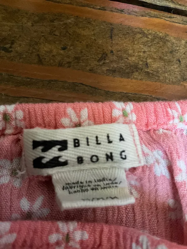 Billabong Pink Floral Daisy Bow Top Sz. M - Image 2