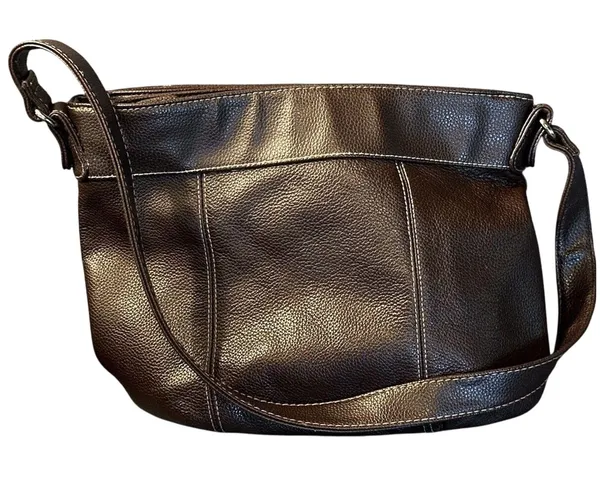 Patchwork Purse Brown Genuine Leather Shoulder Bag Hippie Western Boho Vintage - Image 2