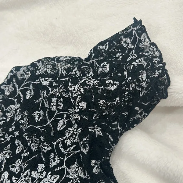 Vintage‎ Arlett Black and White Floral Lace Blouse - Image 4
