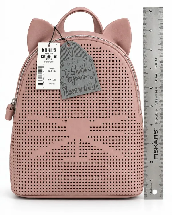 T-Shirt & Jeans Cat Perf Silhouette Backpack Mauve Plum NWT - Image 6