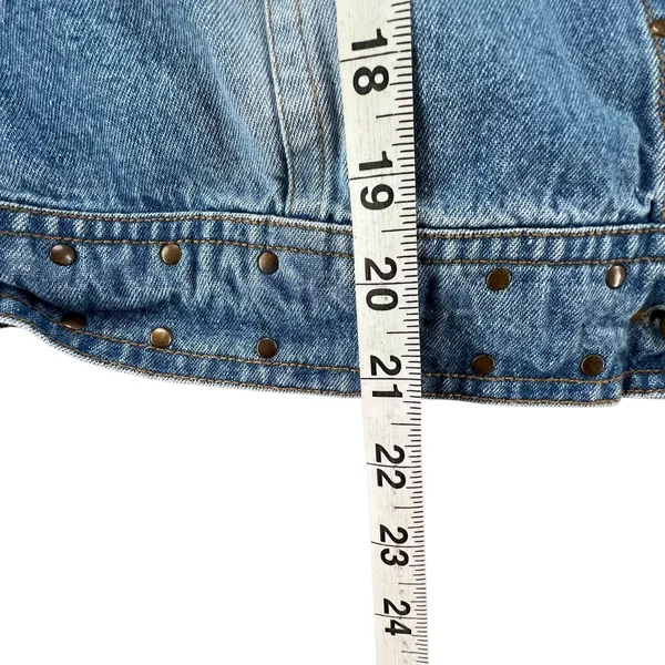 Don't Mess With Texas Jean‎ Jacket Womens XL Blue Denim Studded Western Cowgirl - Image 8