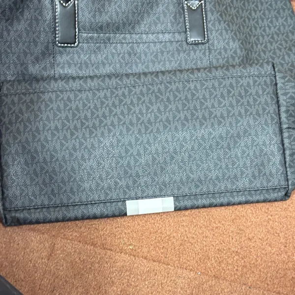 Michael Kors Gray and White Signature Tote - Image 4