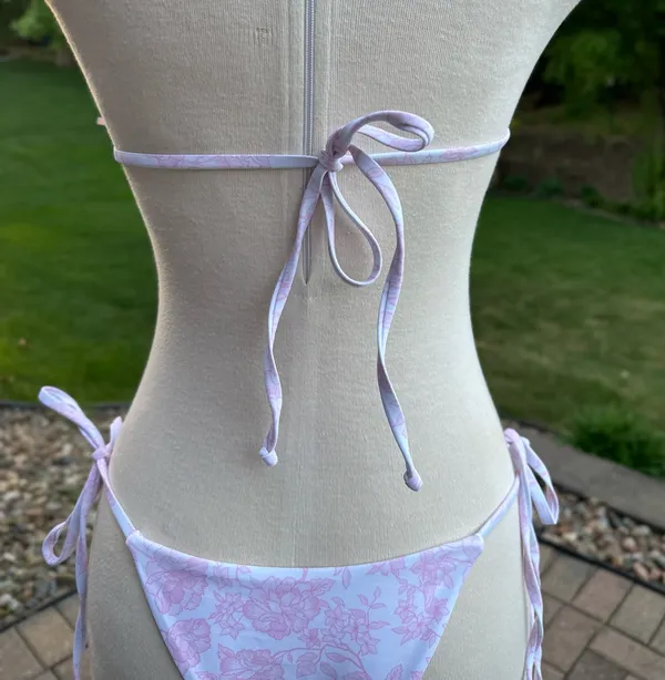 Colorful Natalie White with pink bows bikini set - Image 6