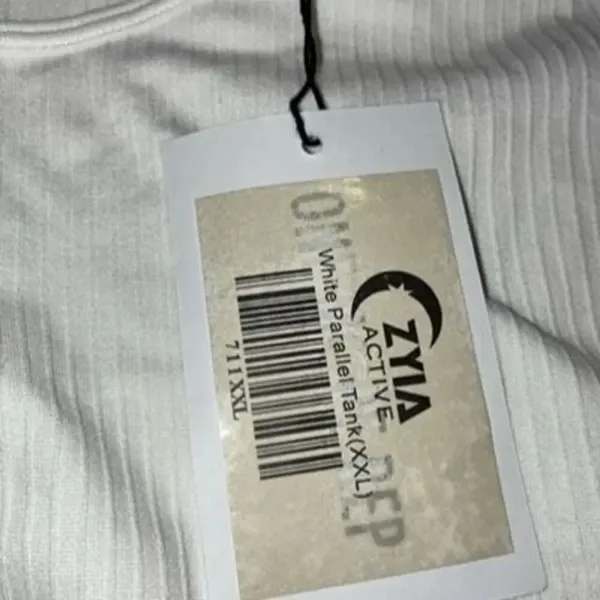 Zyia Active white parallel tank XXL NEW #746 - Image 3
