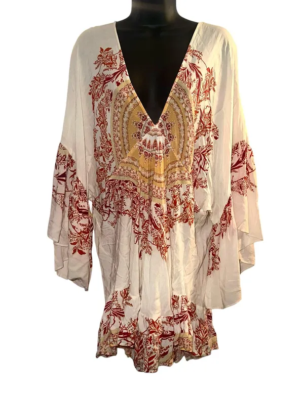 Free People Sunset Dream printed boho bell sleeve tunic - Image 5